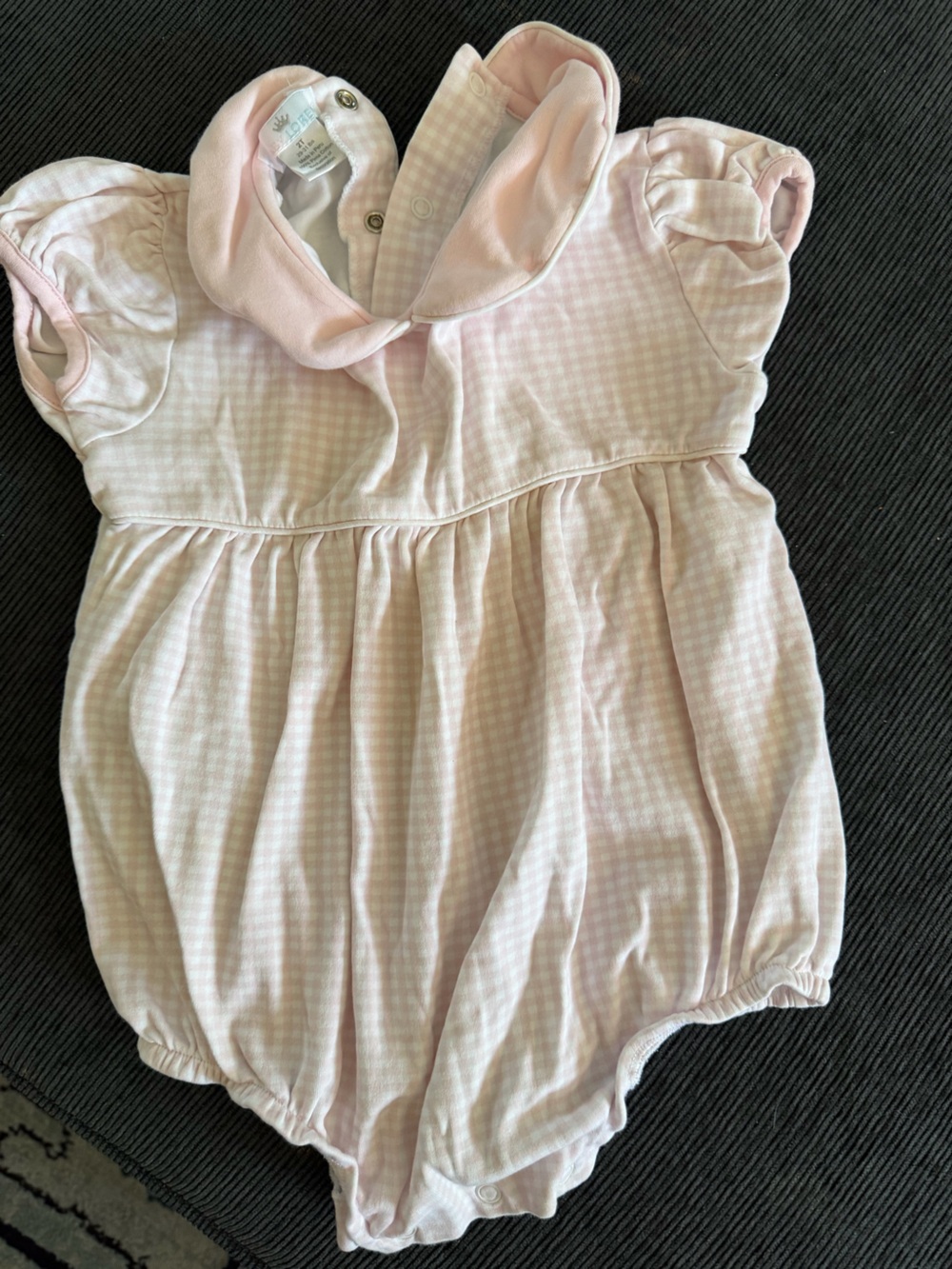 Pink Gingham Baby One-Piece Romper